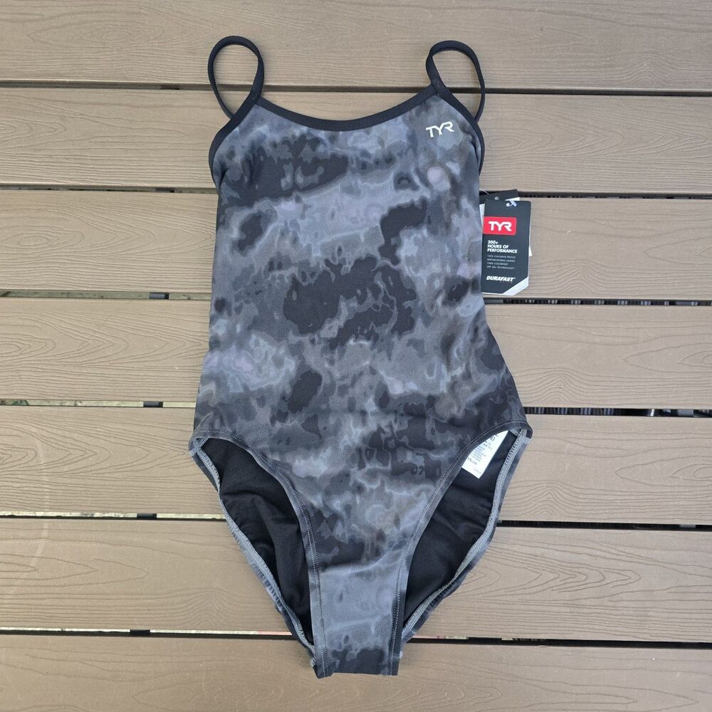 TYR Durafast Elite Women's Crosscutfit Tieback Swimsuit Turbulent Sz 28 NEW